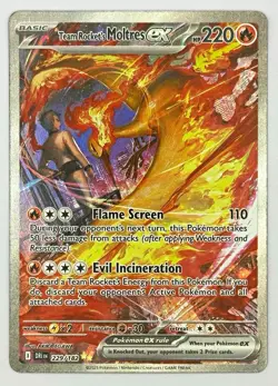 Pokemon TCG Team Rocket's Moltres ex 229/182 SIR 🔥 - Image 1