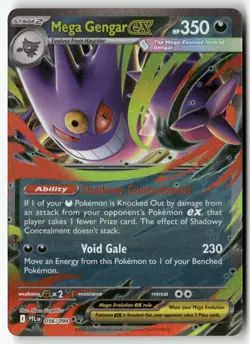 Mega Gengar ex 056/094 Double Rare Phantasmal Flames Pokemon Holo Near Mint - Image 1