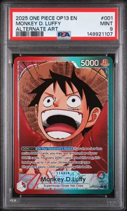 2025 One Piece Monkey D. Luffy Leader Alt Art #OP13-001 PSA 9 MINT - Image 2