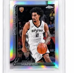 2025 Topps Chrome Dylan Harper San Antonio Spurs #252 Refractor PSA 9 - Image 1