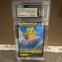 Surfing Pikachu V 021/028 S8a 25th Anniversary JP Holo CGC Pristine 10 - Image 1