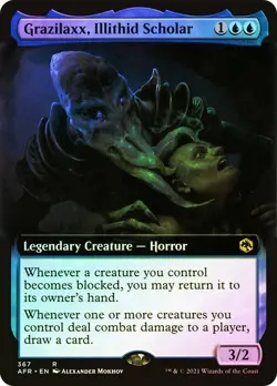 MTG NM+ FOIL Grazilaxx, Illithid Scholar Extended Art #367 AFR D&D Magic Card - Image 1