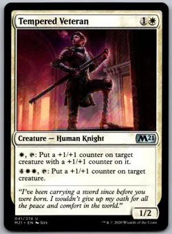 Tempered Veteran 41 Uncommon Core Set 2021 Magic: The Gathering Near Mint - Image 1