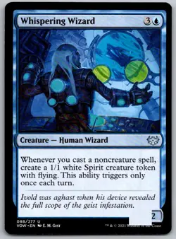 Whispering Wizard 88 Uncommon Innistrad: Crimson Vow Magic: The Gathering NM - Image 1