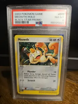 Meowth Holo 2003 Pokemon Game Black Star Promo #013 NM-MT PSA 8 - Image 1