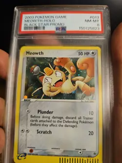 Meowth Holo 2003 Pokemon Game Black Star Promo #013 NM-MT PSA 8 - Image 2
