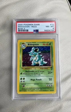 2000 Pokemon Game Nidoqueen Holo PSA 8 Mint Base Set 2 II - 12/130 With Swirl - Image 1