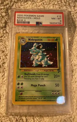 2000 Pokemon Game Nidoqueen Holo PSA 8 Mint Base Set 2 II - 12/130 With Swirl - Image 3