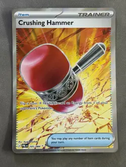 Pokemon TCG Crushing Hammer #105/087 Full Art Trainer Pitch Black Factory Ding - Image 1