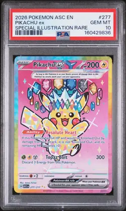 2026 POKEMON ASC EN-ASCENDED HEROES SPECIAL ILLUSTRATION RARE PIKACHU EX PSA 10 - Image 1