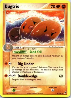 Dugtrio (EX Crystal Guardians) 5/100 Rare Deck Exclusives Pokemon Near Mint - Image 1