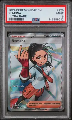 2024 POKEMON PAF EN-PALDEAN FATES ULTRA RARE #229 NEMONA PSA 9 - Image 1