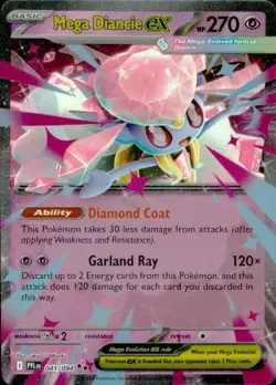 Mega Diancie ex 041/094 Double Rare Phantasmal Flames Pokemon NM - Image 1
