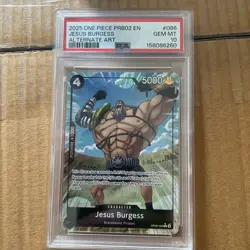 2025 ONE PIECE PRB02 ALTERNATE ART #086 JESUS BURGESS PSA 10 - Image 1