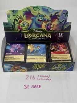 Disney Lorcana Attack Of The Vine Lot 247 Cards 31 Rare + Booster Display Box - Image 1