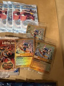 Disney Lorcana Lot Of 88 booster packs + 3 Stitch Promos - Winterspell, RoJ, Shi - Image 2