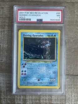 Pokemon TCG Shining Gyarados Double Holo Neo Revelation 65/64 PSA 7 Swirl - Image 1