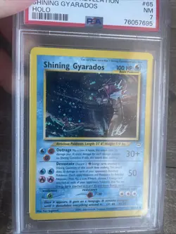Pokemon TCG Shining Gyarados Double Holo Neo Revelation 65/64 PSA 7 Swirl - Image 2