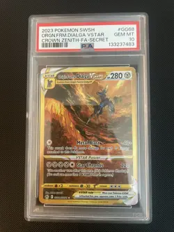POKEMON SWORD & SHIELD CROWN ZENITH FULL ART/ORIGIN FORME DIALGA VSTAR PSA 10 - Image 1