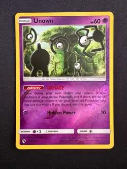 Unown 90/214 Rare RH SM8 Lost Thunder Pokemon Card Near Mint/Mint - Image 1