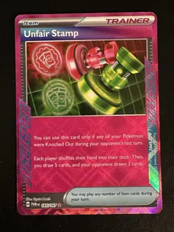Unfair Stamp 165/167 Pokemon Twilight Masquerade Ace Spec Holo NM - Image 1