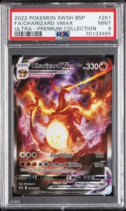 2022 POKEMON SWSH BLACK STAR PROMO #261 FULL ART/CHARIZARD VMAX PSA 9 - Image 1