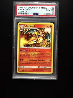 2019 POKEMON SUN & MOON #14 - CHARIZARD - TEAM UP - PSA 10 - Image 1