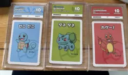 Pokemon Bulbasaur, Charmander ,Squirtle, Old Maid Seq 10s ace perfect sub grades - Image 1