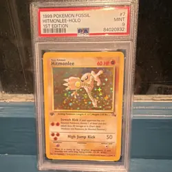 Pokemon TCG Hitmonlee Fossil Holo 1st Edition 7/62 PSA 9 1999 - Image 2