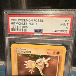Pokemon TCG Hitmonlee Fossil Holo 1st Edition 7/62 PSA 9 1999 - Image 3