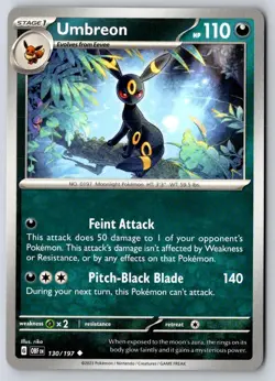 Umbreon 130/197 Uncommon Trick or Trade BOOster 2024 Pokemon Near Mint - Image 1