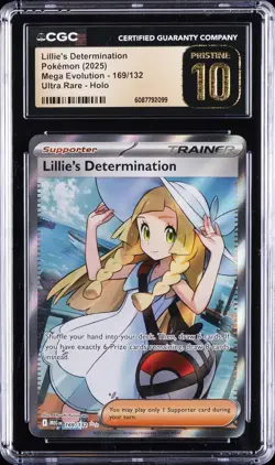 2025 POKEMON MEGA EVOLUTION #169/132 LILLIE'S DETERMINATION CGC 10 PRISTINE - Image 1