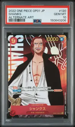 2022 ONE PIECE JPN OP01-ROMANCE DAWN ALTERNATE ART #120 SHANKS PSA 10 - Image 1