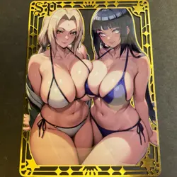 Goddess Story Gold METAL Card - Serial Number #/200! Hinata Bikini Anime Girl - Image 1