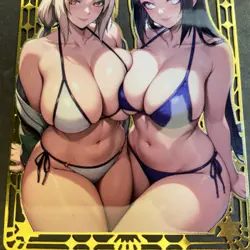 Goddess Story Gold METAL Card - Serial Number #/200! Hinata Bikini Anime Girl - Image 3