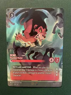 Disney Lorcana - Scar Heartless Hunter Enchanted Set Championship Promo Card - Image 1