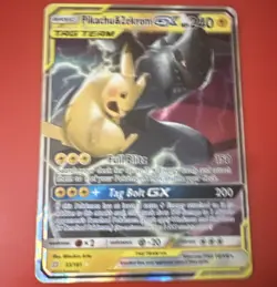Pokemon Pikachu & Zekrom GX TAG TEAM 33/181 SM-Team Up Holo Ultra Rare 240 - Image 1