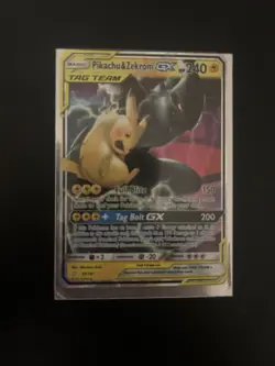 Pikachu & Zekrom GX TAG TEAM Ultra Rare Holo 33/181 Sm-Team Up HP 240 - Image 3
