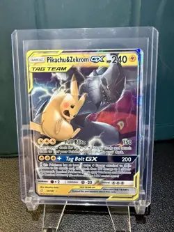 Pikachu & Zekrom GX 33/181 Sm-Team Up Ultra Rare Holo TAG TEAM GX 240 HP - Image 1