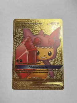 Custom Display Gold Foil Card Mega Pikachu Sableye Tag Cosplay Fan Art Card NM - Image 1