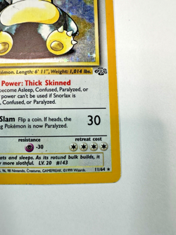Pokemon TCG Snorlax 11/64 Jungle Holo Rare Unlimited English 90 HP Original Own - Image 3