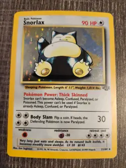Snorlax 11/64 Jungle Set Unlimited Edition Holo Rare Pokemon TCG MP - Image 1