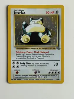 Pokemon TCG Snorlax Jungle 11/64 Holo Unlimited Holo Rare (LP) - Image 1