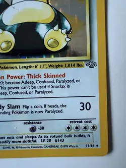 Pokemon TCG Snorlax Jungle 11/64 Holo Unlimited Holo Rare Nice - Image 4