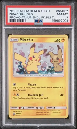2019 POKEMON SM BLACK STAR PROMO TEAM UP SINGLE PACK BLISTERS PIKACHU-HOLO PSA 8 - Image 1