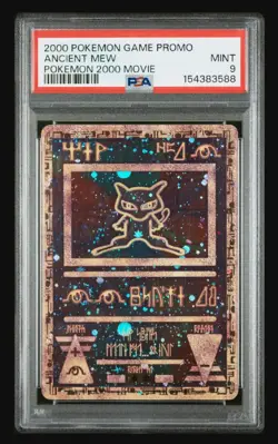 2000 Pokemon Ancient Mew Movie Promo PSA 9 MINT Unique Fig Leaf Holo Pattern - Image 1