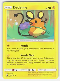 Dedenne (84) 84/214 Pokemon SM - Lost Thunder *NM* - Image 1