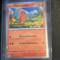 Pokemon TCG Charmander 007/091 Holo Basic 70 HP English Card *SWIRLS* - Image 1