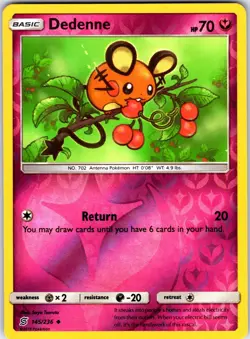 Dedenne 145/236 Uncommon Unified Minds Pokemon Reverse Holo Near Mint - Image 1