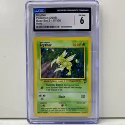 Pokemon TCG (2000) Base Set 2 - Scyther (Holo) #17/130 - CGC 6 EX/NM Unlimited - Image 3